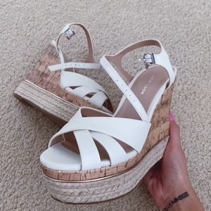 White wedge sandals